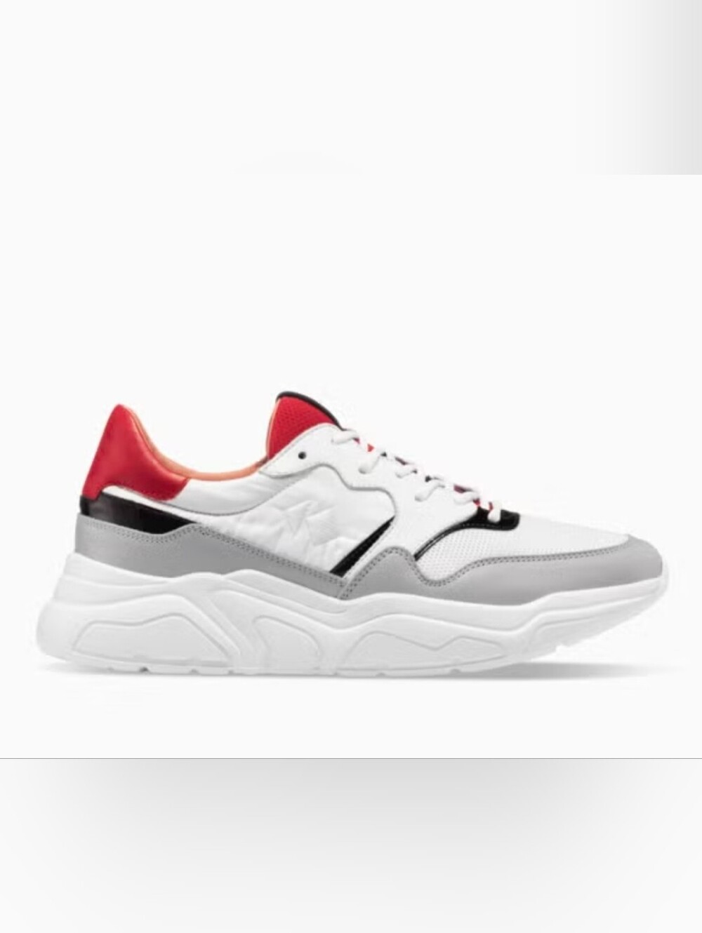 Koio Avalanche Men's White and Red Athletic Sneakers - Modern Chunky Trainer